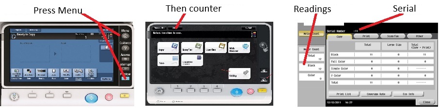 Information on Serial Number and Readings